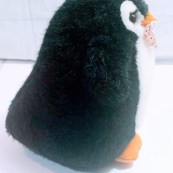 Russ Berrie Fairbanks Plush Penguin Stuffed Animal 7" Tall Heart Bow Tie Plush - Picture 7 of 11